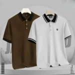 Basic Polo Shirt Ash & Coffee Color
