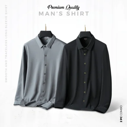 Micro Stitch Shirt Combo Black & Silver Color