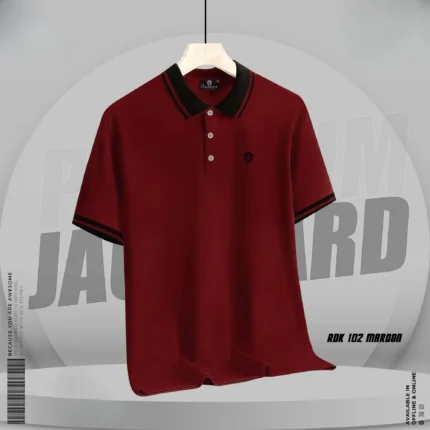 Basic Polo Shirt Maroon Color