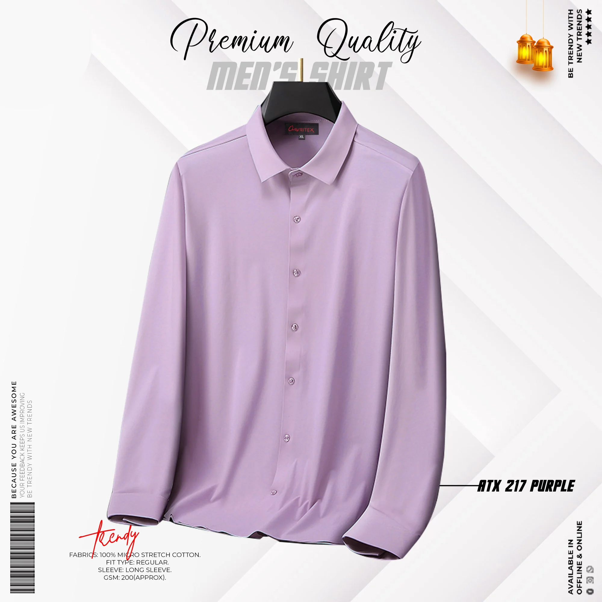 ATX-217-Purple (1) Premium Microstitch Shirt Purple Color - Image 1