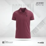 Cotton Fabric Polo Maroon Color