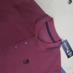 Cotton Fabric Polo Maroon Color - Image 2