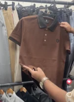 Basic Polo Shirt Black & Coffee Color - Image 3