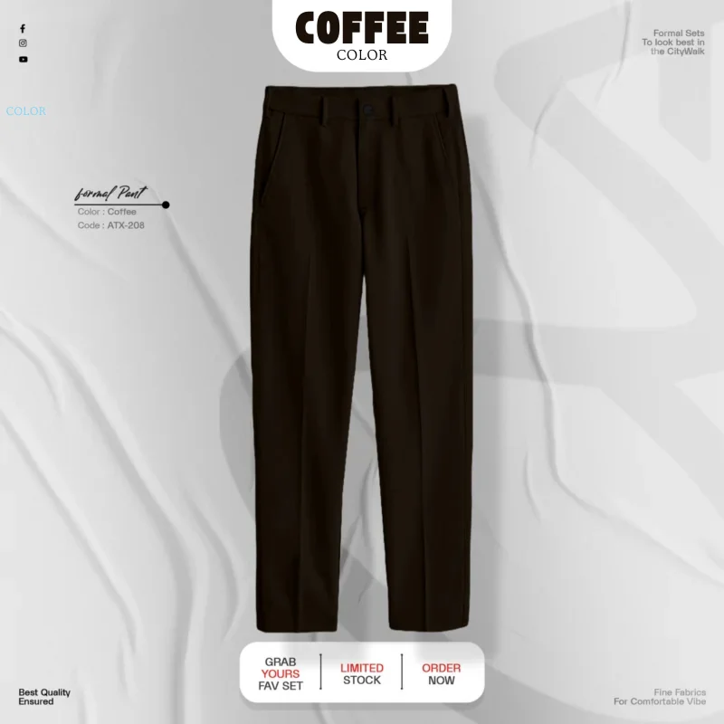 1 (3) Formal Pant Coffee Color - Image 1