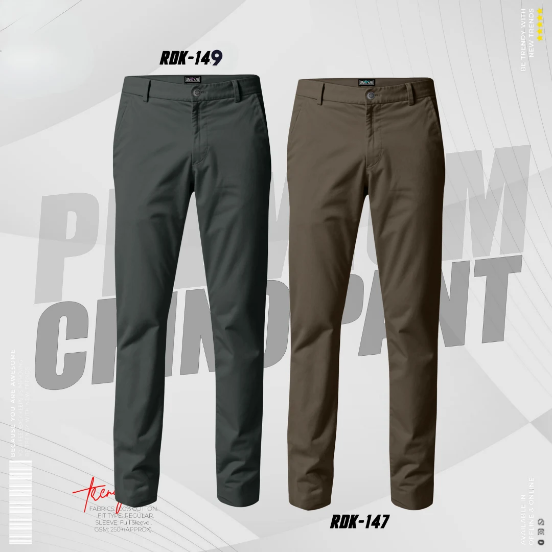 11 (1) Chino Pant – Ash & Coffee - Image 1