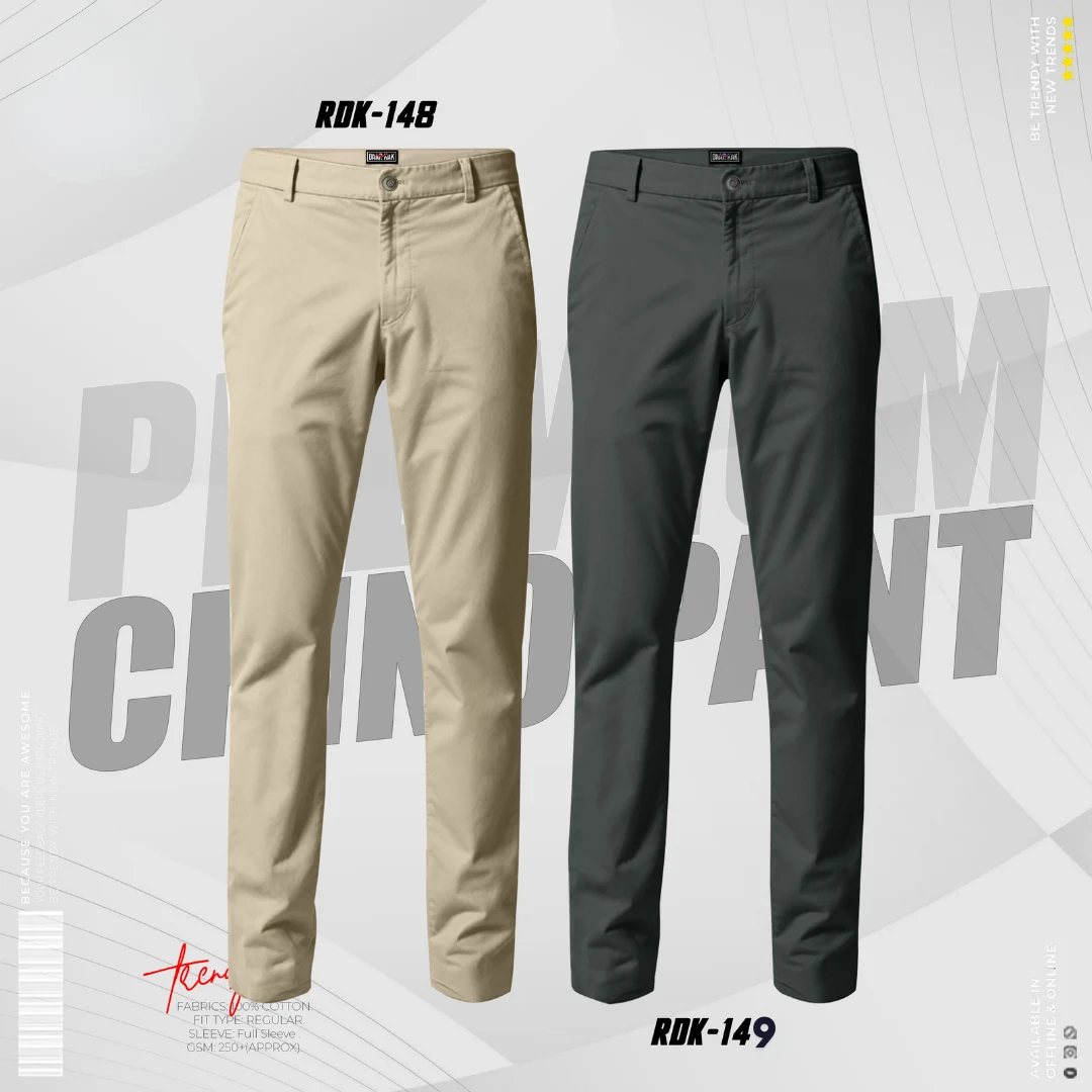 11 (2) Chino Pant – Khaki & Ash - Image 1
