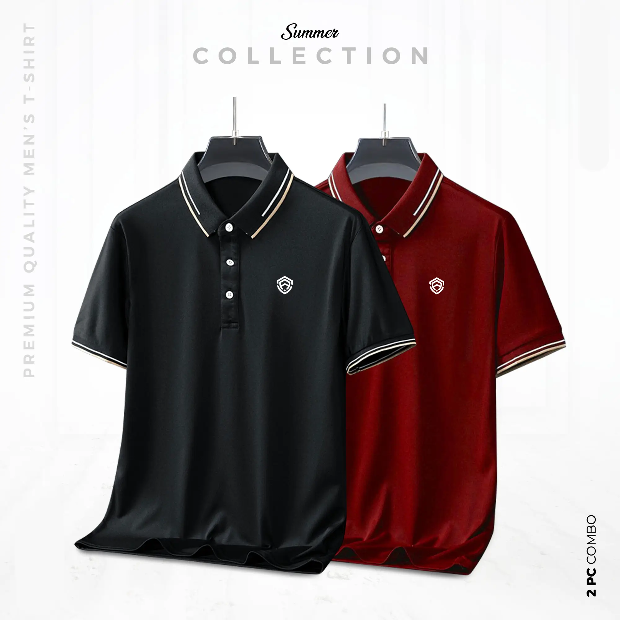 RDK-126,RDK-129 Premium Ultra Polo Shirt – Maroon & Black Color - Image 1