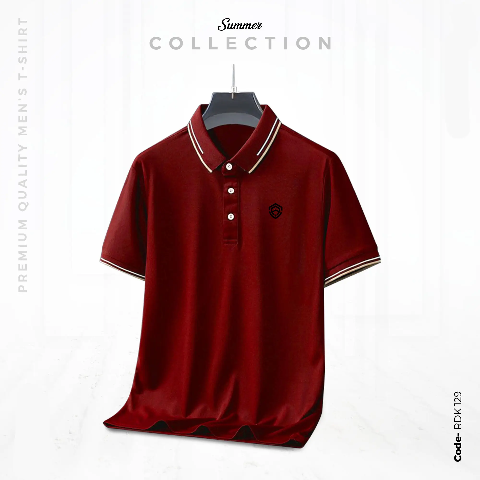 RDK-129 Premium Ultra Polo Shirt – Maroon Color - Image 1