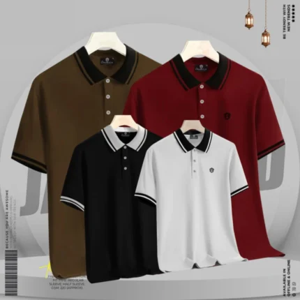 Premium Basic Polo Shirt Ash, Maroon, Black & Coffee Color