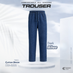 Premium Cotton Denim Trouser - (Dark Blue) - KC222