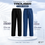 Premium Cotton Trouser Combo - (Black + Dark Blue) - KC-162/222